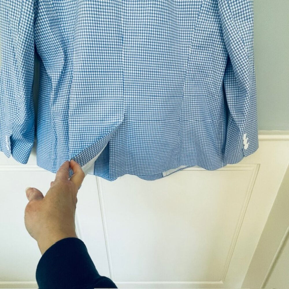 Talbots One Button Gingham Blazer Jacket Coastal … - image 9